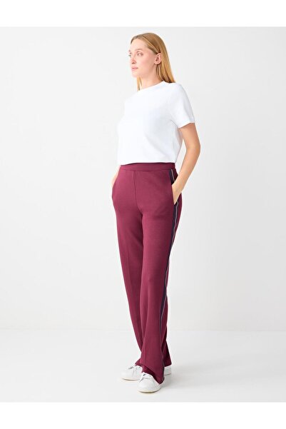 Jimmy Key Πλεκτό παντελόνι μοντέρνο σε μπορντό χρώμα με κανονική μέση και κανονικό πόδι