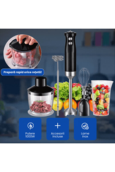 OferteTop 5-in-1 Vertical Blender Set with Steel Blades and Grinding, Chopping, Pureeing, etc. Functions (800W)