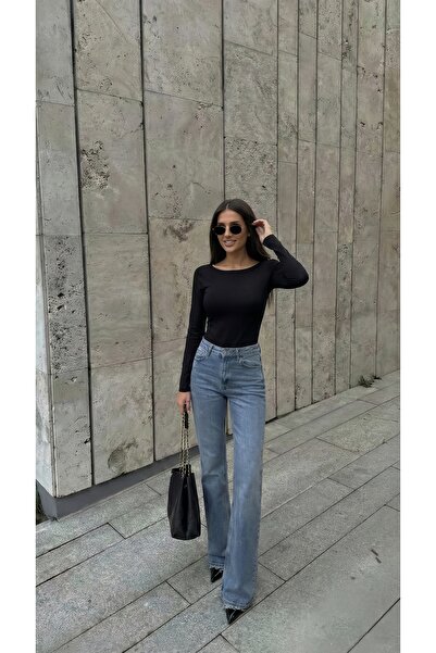 Friday Mood Γυναικείο κορμάκι με λαιμόκοψη καγιάκ