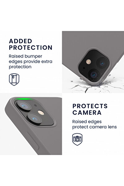 KWmobile Case for Apple iPhone 12 Mini, Silicone, Gray, 52640.155