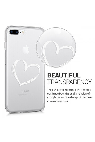 KWmobile Case for Apple iPhone 8 Plus / iPhone 7 Plus, Silicone, White, 45352.01