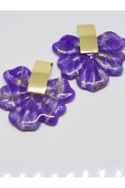 Ileanabiju Cercei atârnați iridescenți violet din Fimo