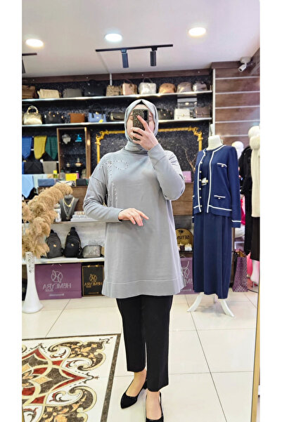 HUMEYRA Fiyonk detaylı triko tunik