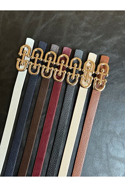 LİA KEMER Pachet de 7 curele cu cataramă aurie pentru femei, cu model, curea ...