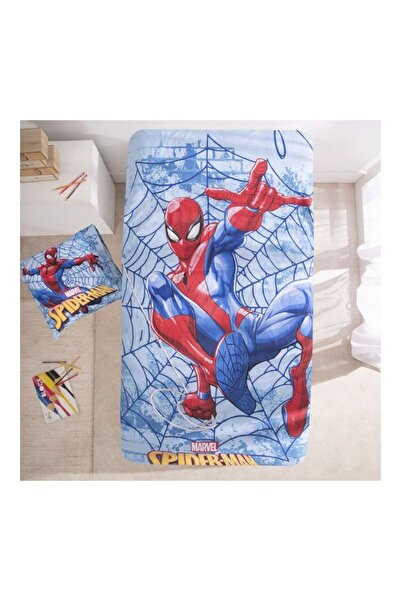 Disney Bed linen set, 100% cotton, 2 pieces, 140x200 cm, 65x65 cm, blue, Happy, Spiderman
