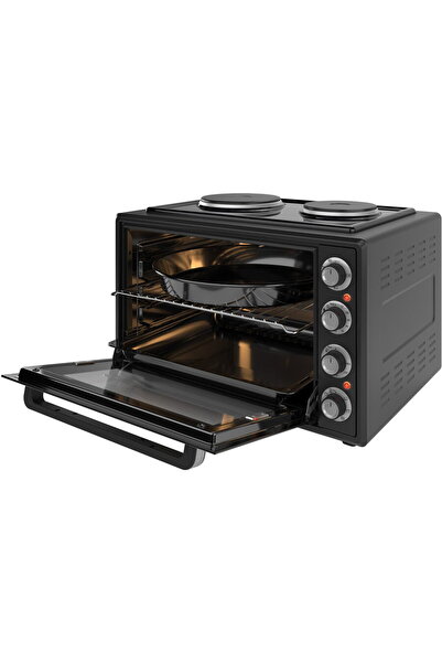NobeLTek Electric oven NobeLTek, 60L, 2000W, electric hobs 1500w + 1000w, grill, timer, thermostat, glass