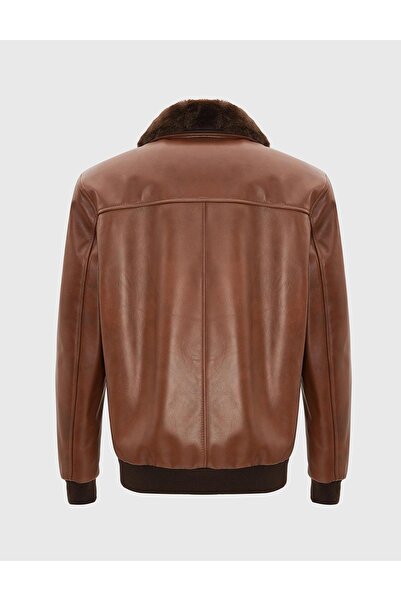 İLVİ Clay Genuine Leather Tan Men's Coat