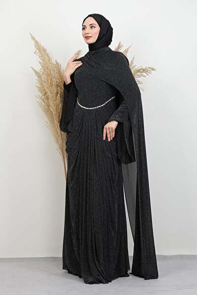 GİYZAMİLA Βραδινό φόρεμα Minel Jarse Μαύρο