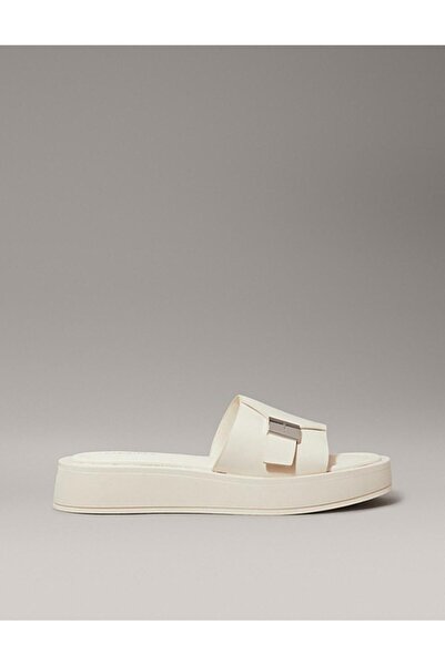 Calvin Klein Leather Platform Sliders