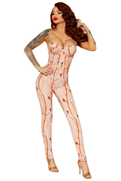 FOGGI Jumpsuit with thin straps and colorful print B34-5