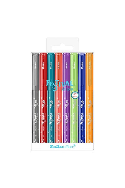 Scrikss FESTİVAL JEL KALEM 07MM CANLI RENKLER 8Lİ TAKIM