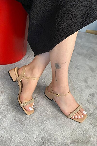 asmi shoes Women's Ebiy Skin Ankle Strap Stone Strap 4 cm Short Classic Heel Shoes