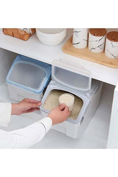 BLOOMING TIME Household Kitchen Plastic Sealed Rice Bucket Moisture Proof And Insect Proof Storage Box Transparent