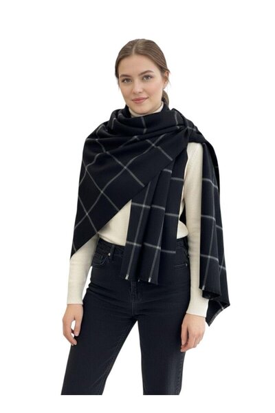 Markahit Χοντρό 100% μαλλί μεγάλου μεγέθους γυναικείο σάλι με απαλή υφή 70x200 εκ.