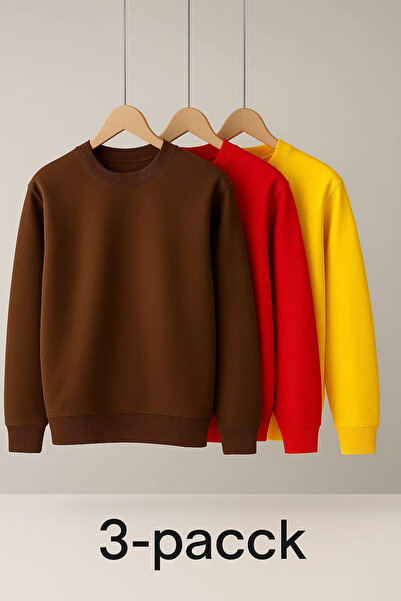 COMBİNE MİCHAİL Men's Casual Trend Oversized Loose 3-Piece Sweater