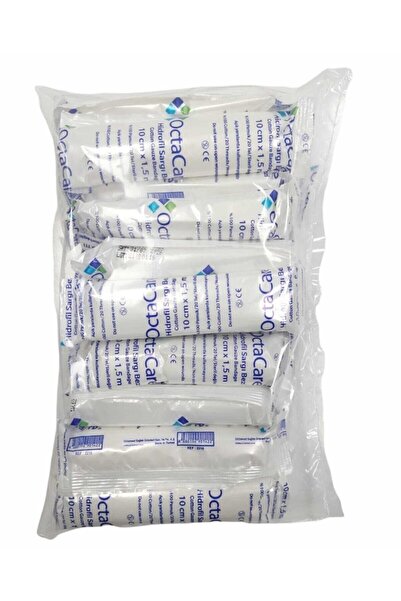 Octamed Hidrofil Sargı Bezi 10 cm x 1,5 m 20’li Paket %100 Pamuk Yüksek Emici Steril Gazlı Bez