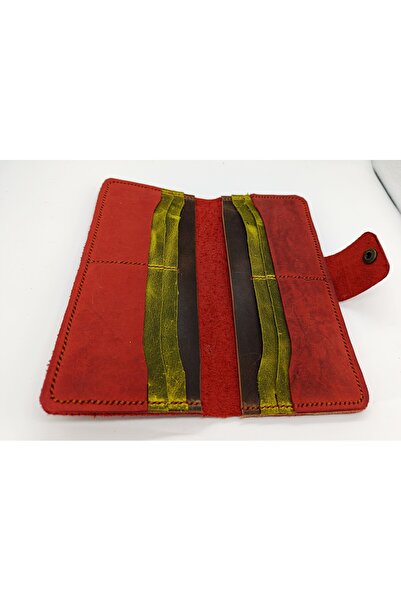 Mahfuz Cutting to Stitching All Handmade Real Leather Wallet 12 Cards 2 Large Space(19.4Cm*8.5Cm) Nlu100