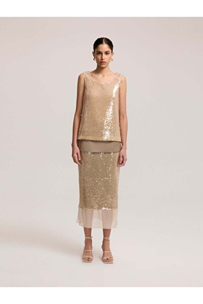 BAQA Keten, Payet, Tül Birleşimli Etek