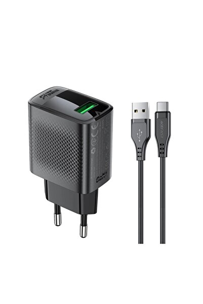 Acefast Φορτιστής τοίχου 18W, Περιλαμβάνεται καλώδιο USB + Type-C, Τεχνολογία...