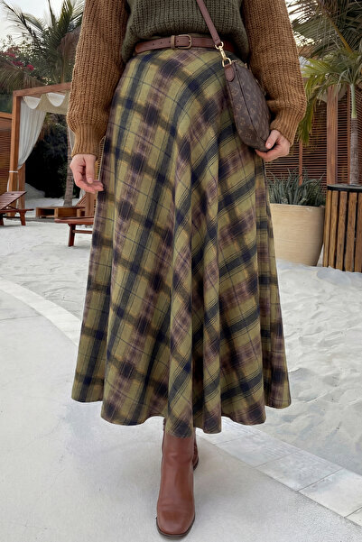 zhrcelebi تنورة منقوشة بجيوب 5273 - أخضر