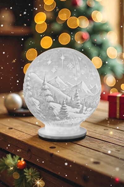 Biparca Store Kapartmalı Işıklı Kar Küresi Şeklinde Yılbaşı Masa Süsü – Işıkl...