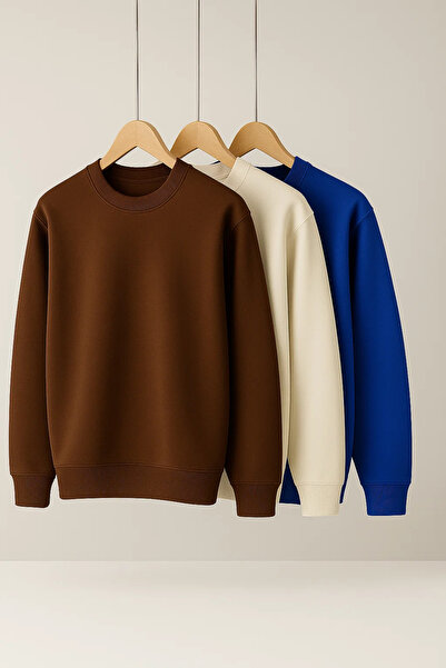 COMBİNE MİCHAİL Men's Casual Trend Oversized Loose 3-Piece Sweater