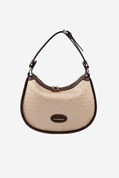 Silver Polo Γυναικεία τσάντα ώμου με λογότυπο SP1263 Καφέ ξηρού καρύδι