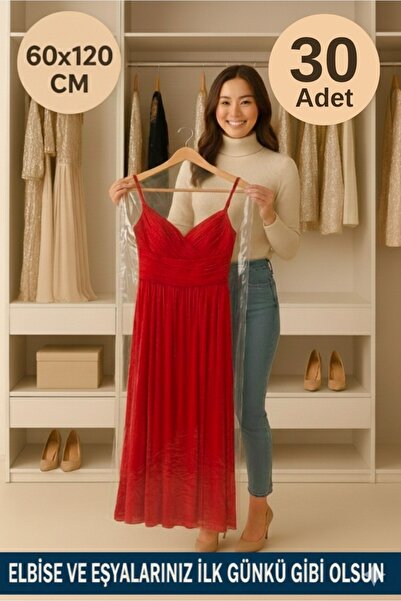 erfa plastik ambalaj 1984'den beri 60x120 cm 30 Adet Askılı Elbise Poşeti Şeffaf Naylon Kılıf Ceket Kazak Takım Koruma Poşeti