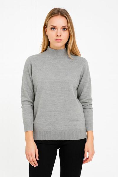 Arzu akbaba Women's Half Turtleneck Knitwear Sweater Soft Textured Cotton Fine Weaving, Long Sleeves Comfortable Regular Fit