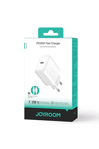 Joyroom Зарядно устройство (JR-TCF24) Захранващо + USB-C кабел, 1 м, PD30W, 1...