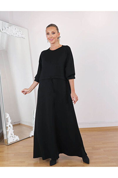 EL jadida Women's Elastic Waist Modal Fabric Plus Size Dress