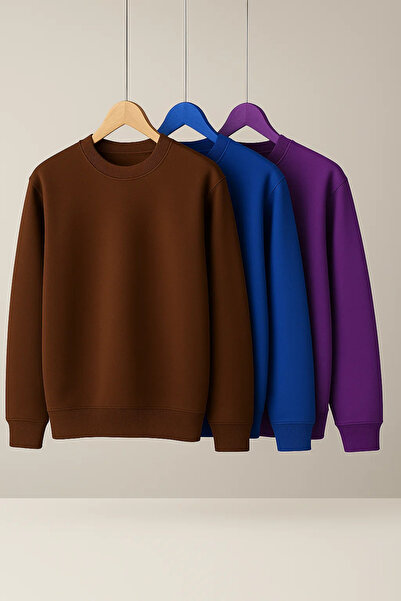 COMBİNE MİCHAİL Men's Casual Trend Oversized Loose 3-Piece Sweater