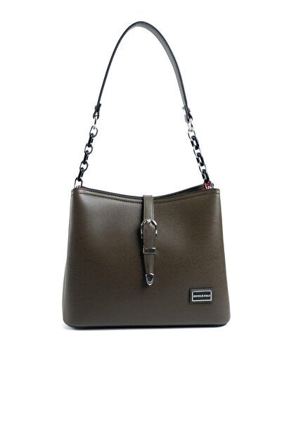 Silver Polo Silver & Polo Khaki Sp974 Women's Shoulder Bag
