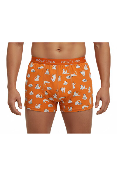 GOST LİRİA - Silver Cat Desenli Erkek Boxer