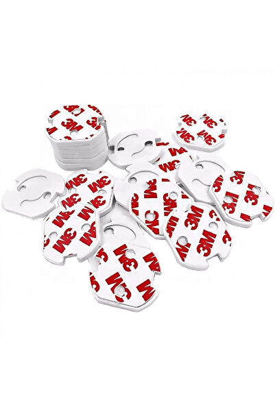 QuTek Set of 10 socket protectors, with adhesive, White