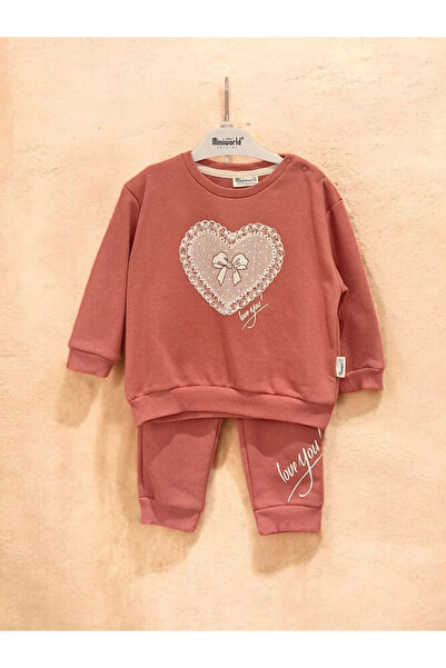 Miniworld Baby Heart Printed Tracksuit Set
