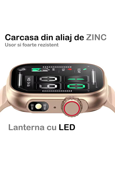 Zenark ® Z9 LITE, 4K IPS Screen, Flashlight, Heart, Sleep, Breathing, Blood Pressure, Temperature, SpO2, Pink