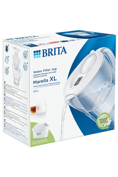 BRITA Marella filter jug, Maxtra Pro filter cartridge, 3.5 L, White