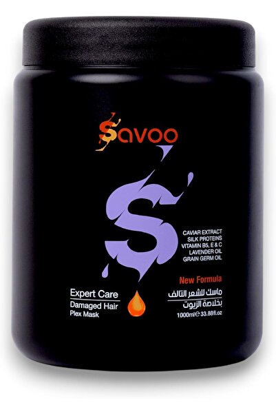 SAVOO قناع للشعر التالف ١٠٠٠ مل - مستخلص الكافيار وبروتينات الحرير