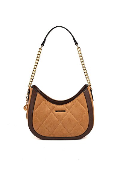 Silver Polo Silver & Polo Sp1168 Women's Shoulder Bag Suede Tan-Brown