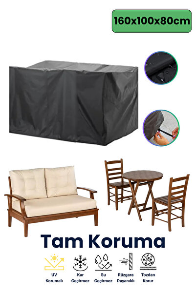dokaca غطاء حماية للأثاث الخارجي باللون الأسود مقاس 160 × 100 × 80، غطاء للأث...