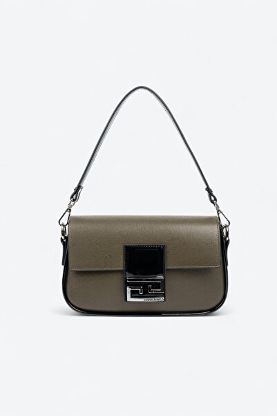 Silver Polo Silver & Polo Khaki - Black Sp1179 Women's Shoulder Bag