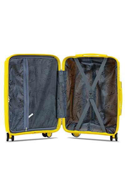 Madisson cabin trolley SW51103, 100% polypropylene, 55x37x21 cm, lock, 4 wheels 360°, yellow