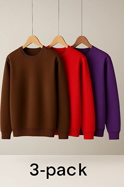 COMBİNE MİCHAİL Men's Casual Trend Oversized Loose 3-Piece Sweater