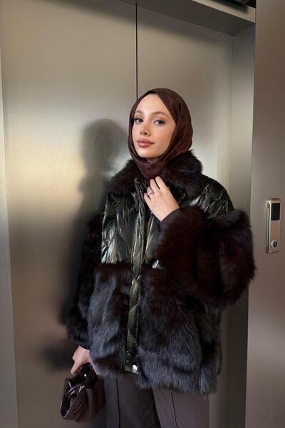 QUQA Kürklü Kapitone Mont - Haki