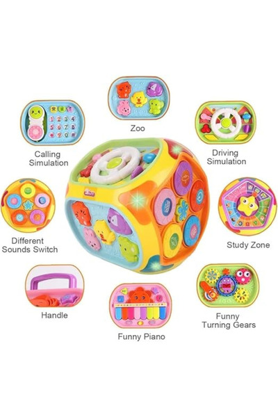 Hibobi Premium Store-Style 7-in-1 Educational Activity Cube with Music, Light...