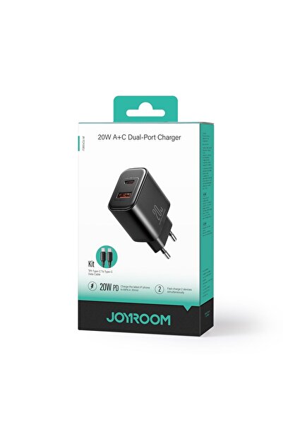 Joyroom Incarcator (JR-TCF05) Retea + Cablu USB-C, 20W, 1xUSB-C, 1xUSB-A, PD,...