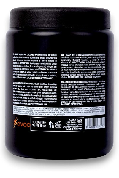 SAVOO Hair Mask for Coloured Hair (Biotin, Vitamin E, Green Tea, & Date Oil)