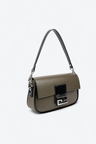 Silver Polo Silver & Polo Khaki - Black Sp1179 Women's Shoulder Bag