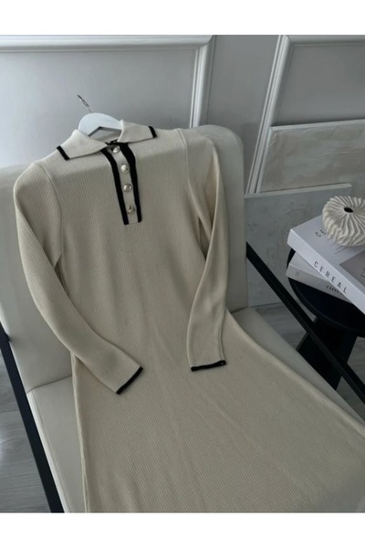 Thebomb Sude Buttoned Knitwear Dress